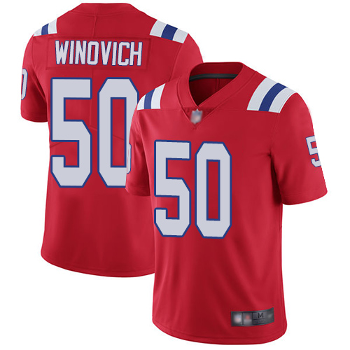 New England Patriots Football #50 Vapor Limited Red Men Chase Winovich Alternate NFL Jersey->youth nfl jersey->Youth Jersey